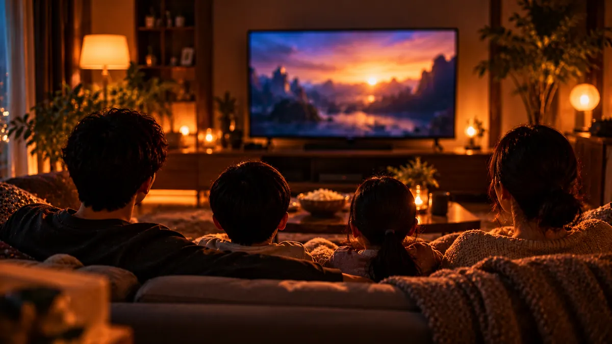 家族で映画を楽しむイメージ