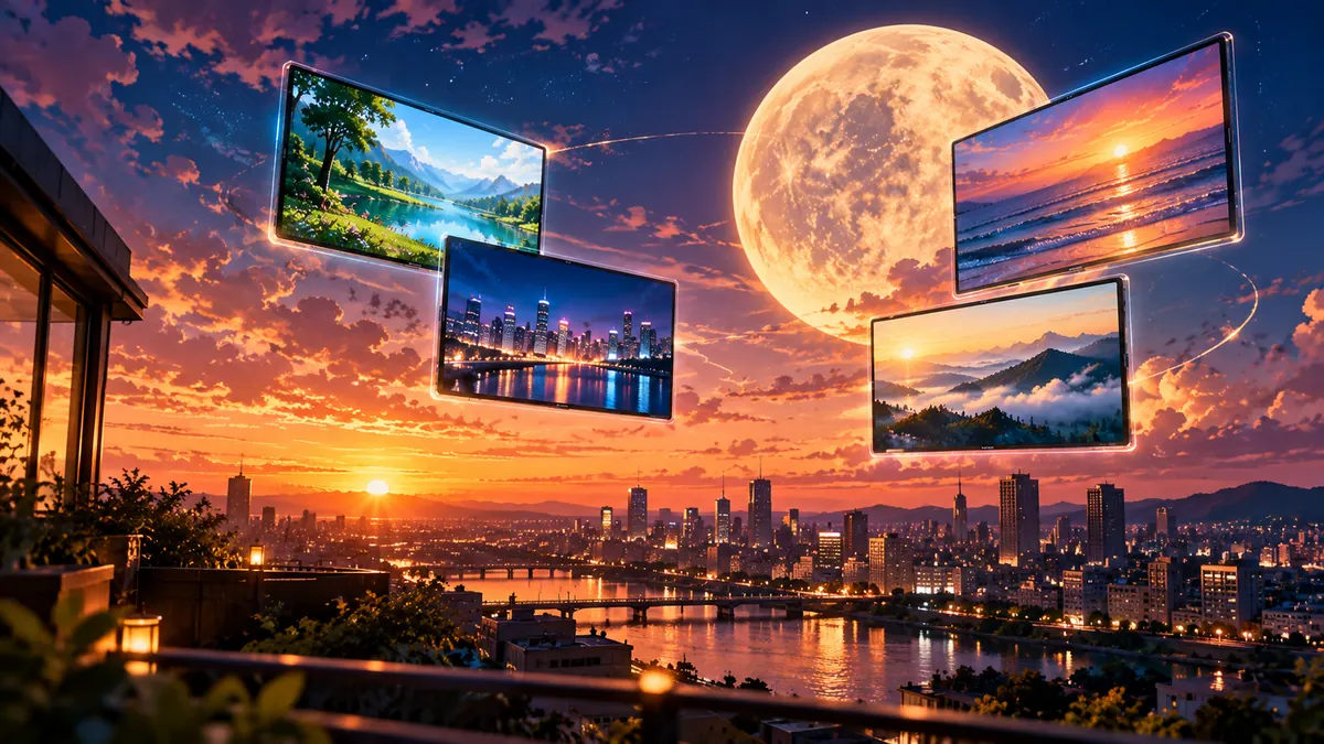 アニメ風の夕景のイメージ