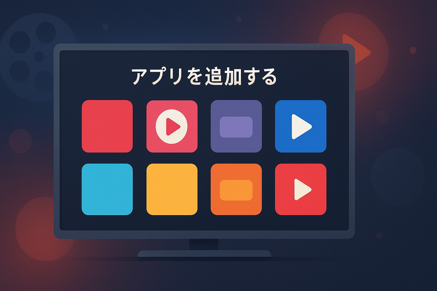 Clean modern flat infographic style, dark tech-and-entertainment themed background, well-lit, bright